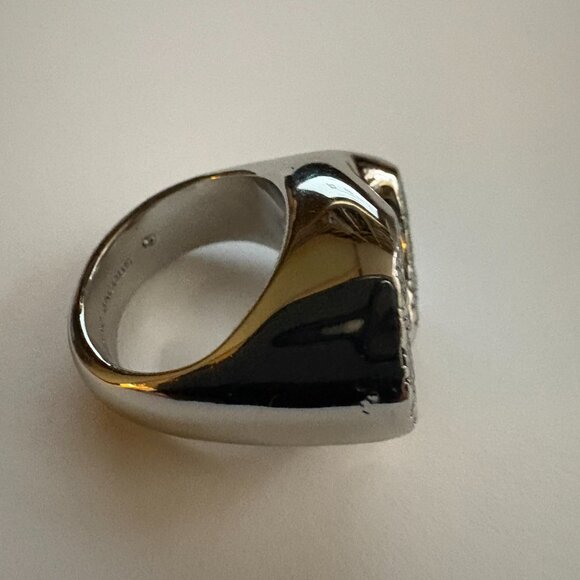 NWT Marc Jacobs Monogram Chain Link rin in silver tone metal - Picture 3 of 8